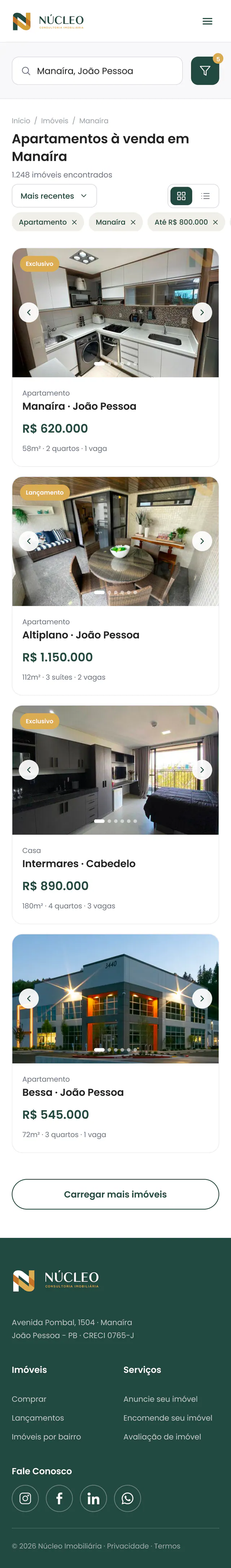 Núcleo Imobiliário — Listagem